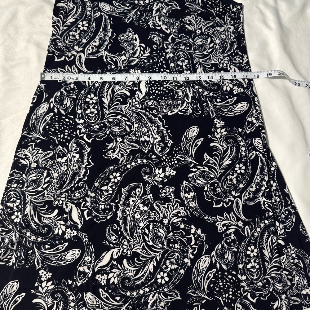 Laura Petites Navy & White Paisley Shift Dress | Size XS (Petite) Mini - Picture 10 of 11